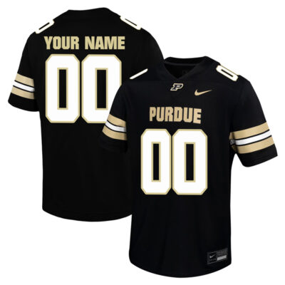 Custom Purdue Boilermakers Football Black Untouchable Jersey w/ B1G Patch - All Stitched