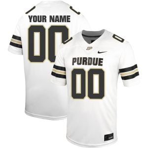 Custom Purdue Boilermakers Football White Untouchable Jersey w/ B1G Patch - All Stitched