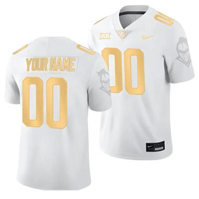 Custom UCF Knights Football Light Mode White Golden Jersey - All Stitched