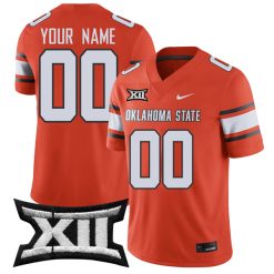 Custom Oklahoma State Cowboys Football Orange Home Game Jersey - All Stitched