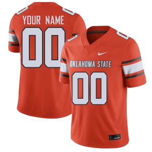 Custom Oklahoma State Cowboys Football Orange Home Game Jersey - All Stitched