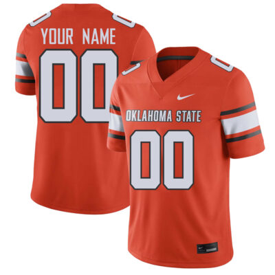 Custom Oklahoma State Cowboys Football Orange Home Game Jersey - All Stitched
