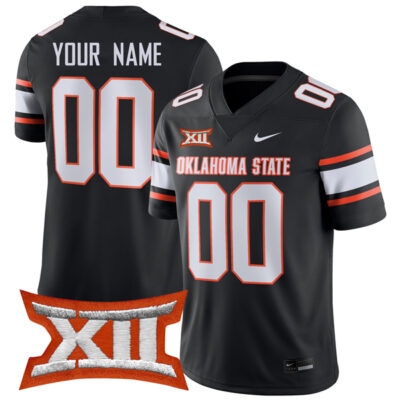 Custom Oklahoma State Cowboys Football Black Alternate Game Jersey - All Stitched
