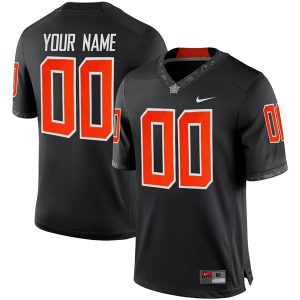 Custom Oklahoma State Cowboys Football Black Game Jersey - All Stitched