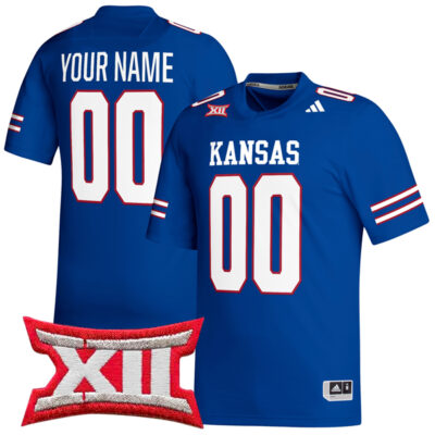 Custom Kansas Jayhawks Football Royal Blue Jersey - All Stitched