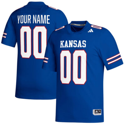 Custom Kansas Jayhawks Football Royal Blue Jersey - All Stitched