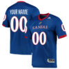 Custom Kansas Jayhawks Football Royal Premier Jersey - All Stitched