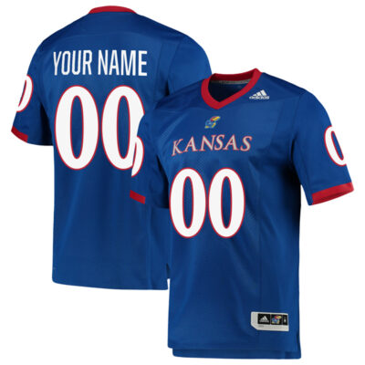 Custom Kansas Jayhawks Football Royal Premier Jersey - All Stitched