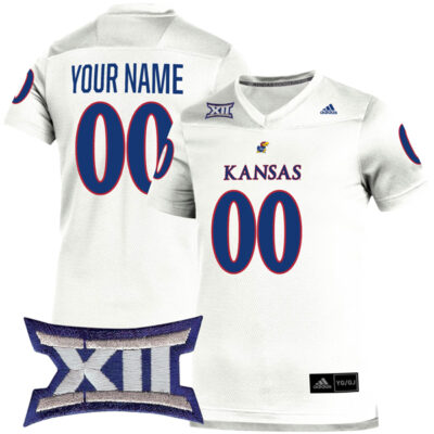 Custom Kansas Jayhawks Football White Jersey - All Stitched