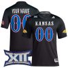 Custom Kansas Jayhawks Football Black Alternate Jersey - All Stitched