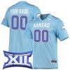 Custom Kansas Jayhawks Football Light Blue Premier Strategy Jersey - All Stitched