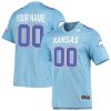 Custom Kansas Jayhawks Football Light Blue Premier Strategy Jersey - All Stitched