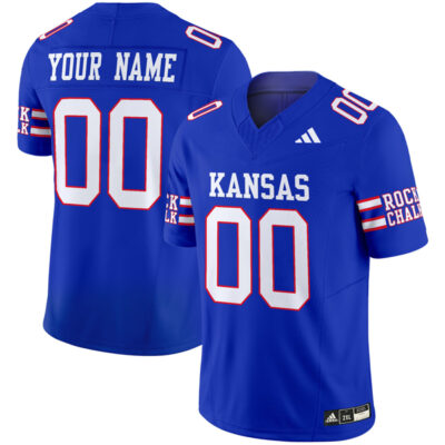 Custom Kansas Jayhawks Football Royal 2024 Vapor F.U.S.E Limited Jersey - All Stitched
