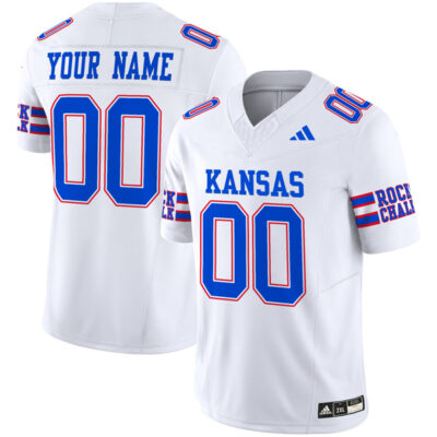 Custom Kansas Jayhawks Football White 2024 Vapor F.U.S.E Limited Jersey - All Stitched