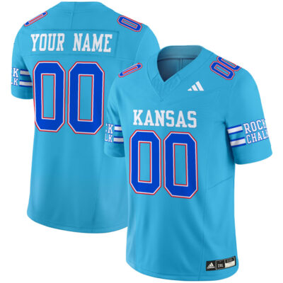 Custom Kansas Jayhawks Football Light Blue 2024 Vapor F.U.S.E Limited Jersey - All Stitched