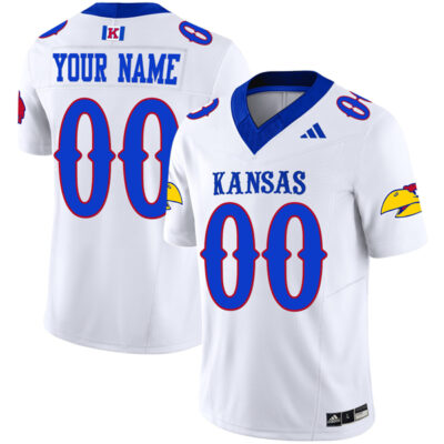 Custom Kansas Jayhawks Football White Vapor F.U.S.E Limited Jersey - All Stitched