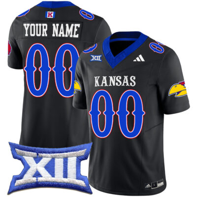 Custom Kansas Jayhawks Football Black Vapor F.U.S.E Limited Jersey - All Stitched