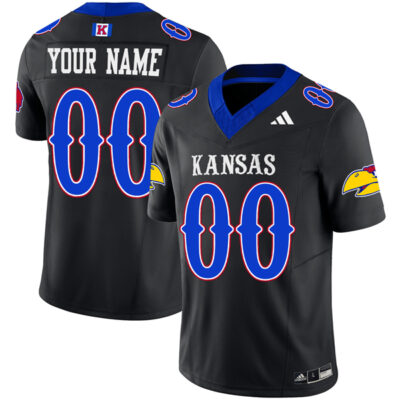 Custom Kansas Jayhawks Football Black Vapor F.U.S.E Limited Jersey - All Stitched