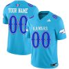 Custom Kansas Jayhawks Football Light Blue Vapor F.U.S.E Limited Jersey - All Stitched