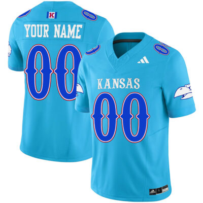 Custom Kansas Jayhawks Football Light Blue Vapor F.U.S.E Limited Jersey - All Stitched