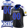 Custom Kansas Jayhawks Football Alternate Black Vapor F.U.S.E Limited Jersey - All Stitched