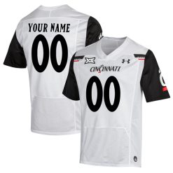 Custom Cincinnati Bearcats Football White Away Game Jersey - All Stitched
