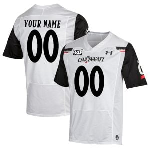 Custom Cincinnati Bearcats Football White Away Game Jersey - All Stitched