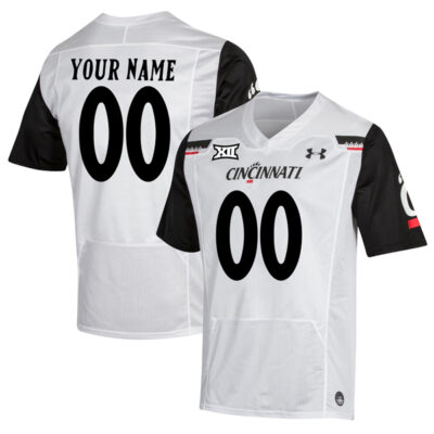 Custom Cincinnati Bearcats Football White Away Game Jersey - All Stitched