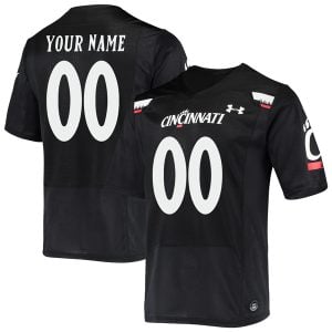 Custom Cincinnati Bearcats Football Black Alternate Jersey - All Stitched