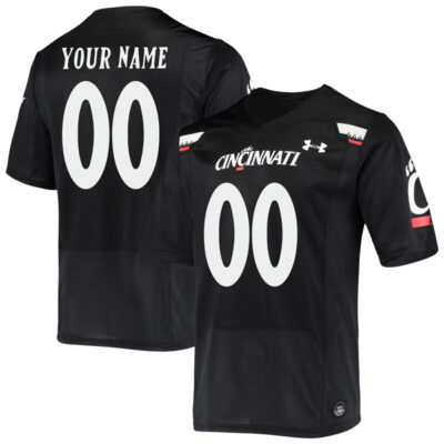 Custom Cincinnati Bearcats Football Black Alternate Jersey - All Stitched