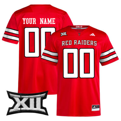 Custom Texas Tech Red Raiders Football Red Home Premier Jersey - All Stitched