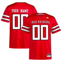 Custom Texas Tech Red Raiders Football Red Home Premier Jersey - All Stitched