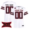 Custom Texas Tech Red Raiders Football White Away Premier Jersey - All Stitched
