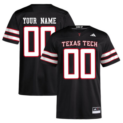 Custom Texas Tech Red Raiders Football Black Alternate Premier Jersey - All Stitched