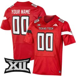 Custom Texas Tech Red Raiders Football Red Jersey - All Stitched