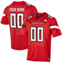 Custom Texas Tech Red Raiders Football Red Jersey - All Stitched