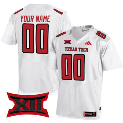 Custom Texas Tech Red Raiders Football White Jersey - All Stitched