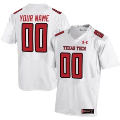 Custom Texas Tech Red Raiders Football White Jersey - All Stitched