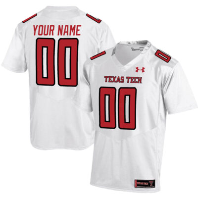 Custom Texas Tech Red Raiders Football White Jersey - All Stitched