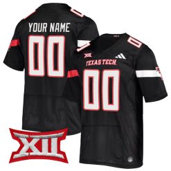 Custom Texas Tech Red Raiders Football Black Jersey - All Stitched