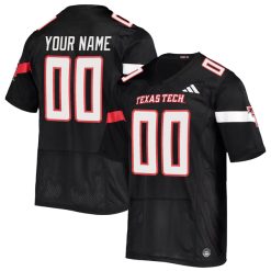 Custom Texas Tech Red Raiders Football Black Jersey - All Stitched