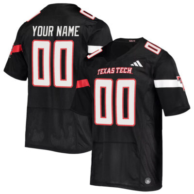 Custom Texas Tech Red Raiders Football Black Jersey - All Stitched