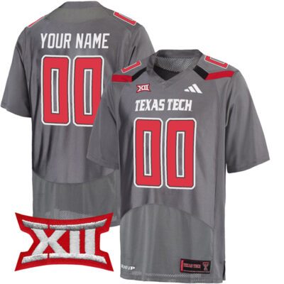 Custom Texas Tech Red Raiders Football Grey Jersey - All Stitched