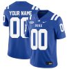 Custom Duke Blue Devils Football Royal Home Game Jersey w/ ACC Patch - All Stitched