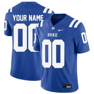 Custom Duke Blue Devils Football Royal Home Game Jersey - All Stitched