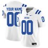 Custom Duke Blue Devils Football White Away Game Jersey - All Stitched