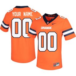 Custom Syracuse Orange Football Orange Alternate Game Jersey - All Stitched