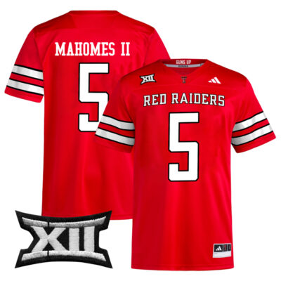 Patrick Mahomes Texas Tech Red Raiders Football Red Home Premier Jersey - All Stitched