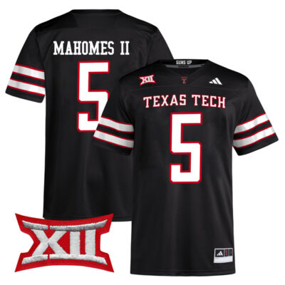 Patrick Mahomes Texas Tech Red Raiders Football Black Alternate Premier Jersey - All Stitched