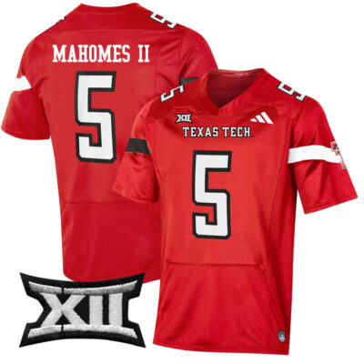 Patrick Mahomes Texas Tech Red Raiders Football Red Jersey - All Stitched